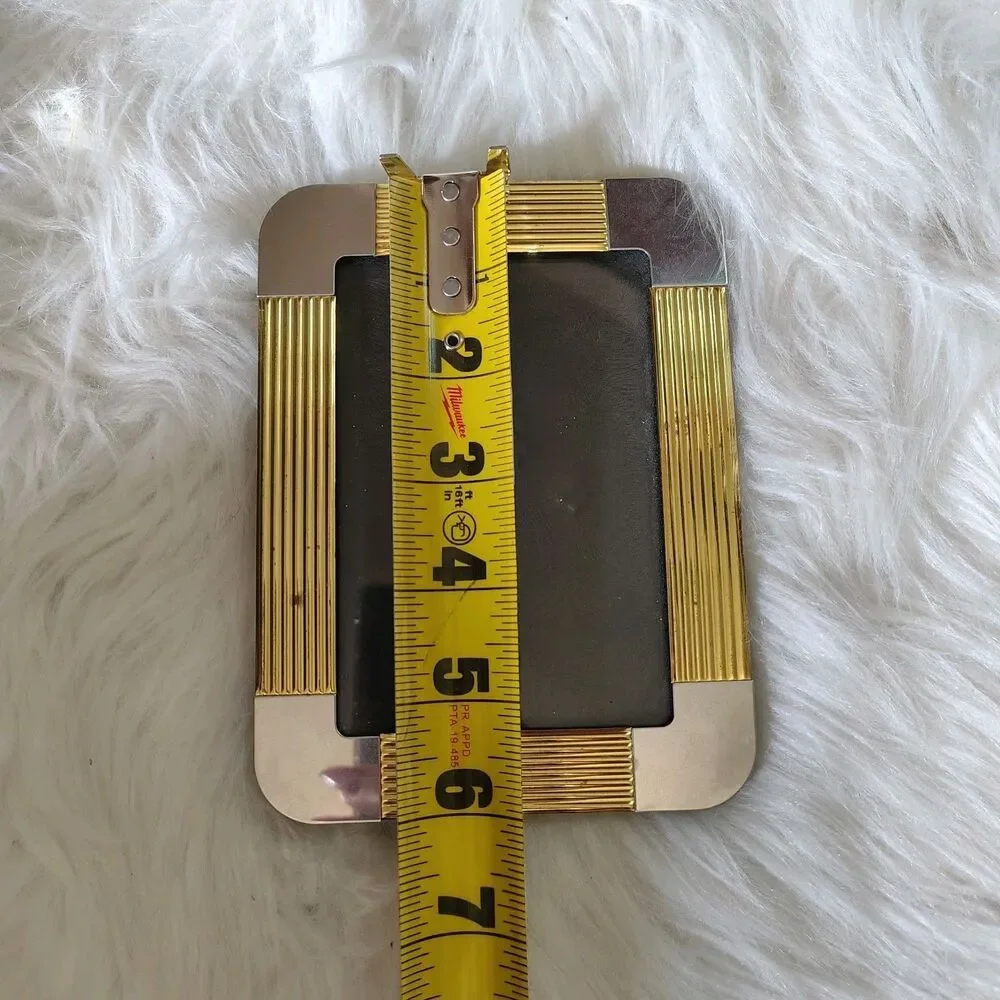 VTG Art Deco Revival Style Two Tone Brass & Chrome Picture Frame